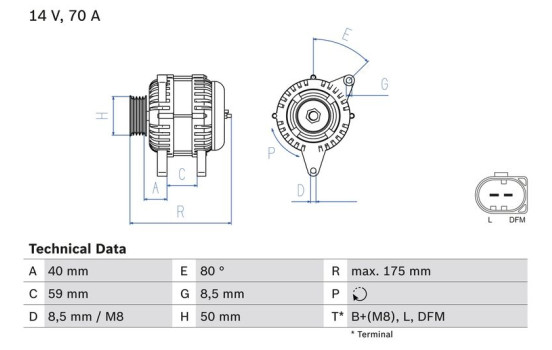 Alternator 4262 Bosch, Image 2