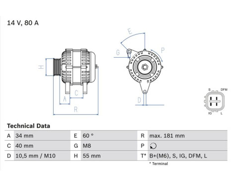Alternator 4266 Bosch, Image 2