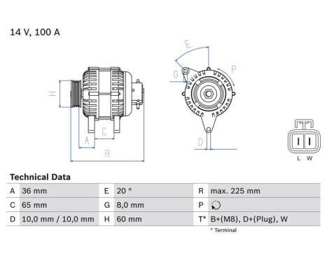 Alternator 4398 Bosch, Image 2