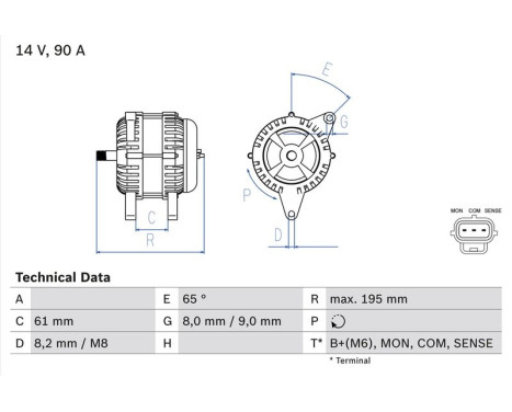 Alternator 4465 Bosch, Image 2