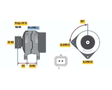 Alternator 4524 Bosch, Image 3