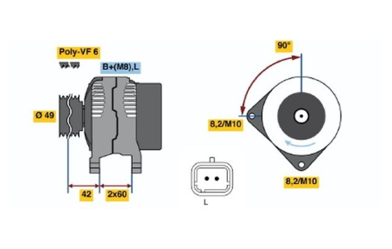 Alternator 4524 Bosch, Image 3