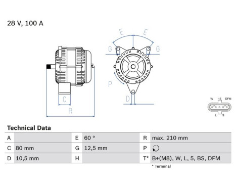 Alternator 4811 Bosch, Image 2