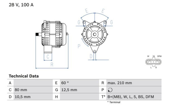 Alternator 4811 Bosch, Image 2