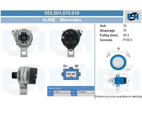 Alternator 555.501.070.010 PlusLine