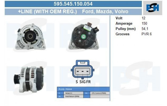 Alternator 595.545.150.054 PlusLine