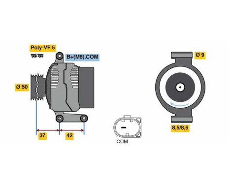 Alternator 8004 Bosch, Image 3