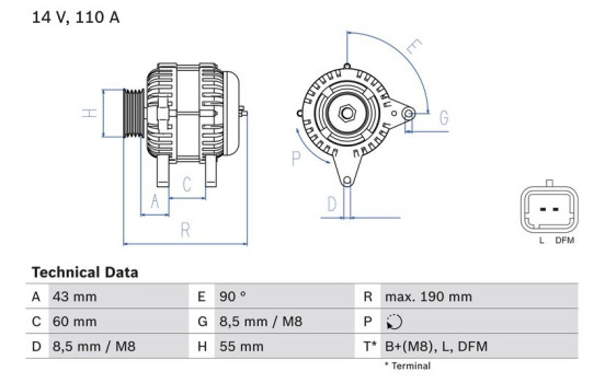 Alternator 8014 Bosch, Image 2