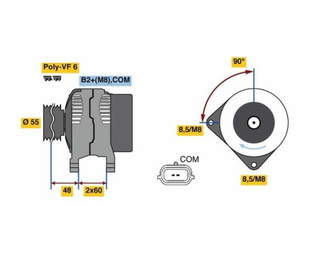 Alternator 8041 Bosch, Image 3