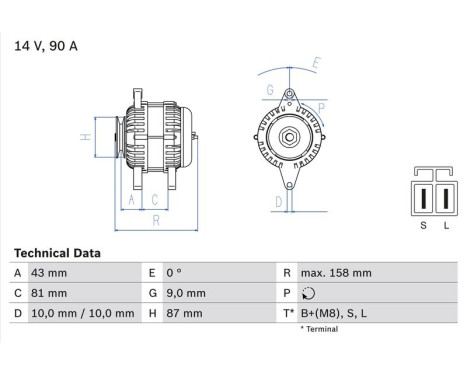 Alternator 8043 Bosch, Image 2