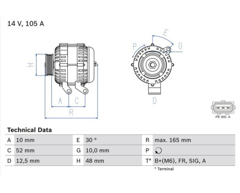 Alternator 8044 Bosch, Image 2