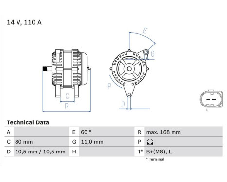 Alternator 8060 Bosch, Image 2