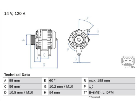 Alternator 8138 Bosch, Image 2