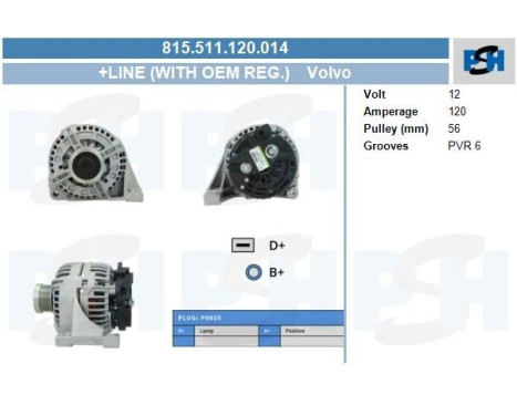 Alternator 815.511.120.014 PlusLine