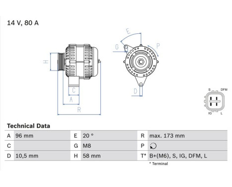 Alternator 8204 Bosch, Image 2