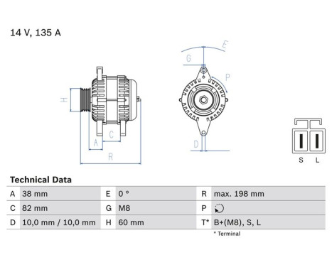 Alternator 8219 Bosch, Image 2