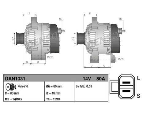 Alternator DAN1031 Denso