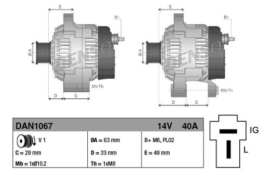 Alternator DAN1067 Denso, Image 4