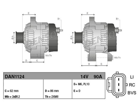 Alternator DAN1124 Denso