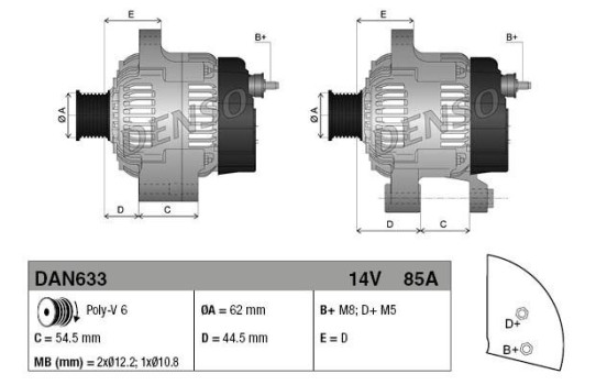 Alternator DAN633 Denso, Image 4