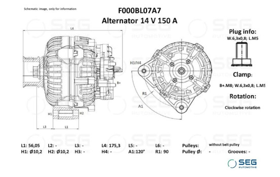 Alternator Deutz 150A, Image 6