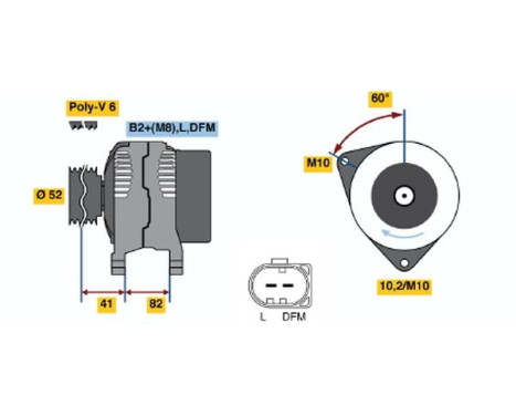 Alternator E8(>)14V80/150A Bosch, Image 5