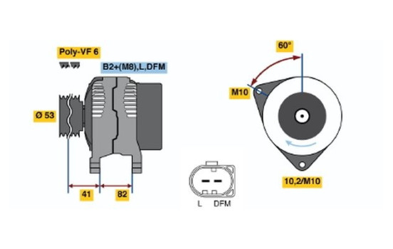 Alternator E8(>)14V80/150A Bosch, Image 5