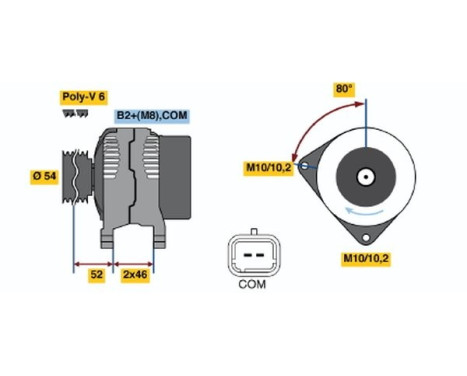 Alternator E8(>)14V82/155A Bosch, Image 5