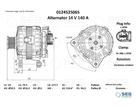 Alternator Fiat / Iveco 140A, Image 6