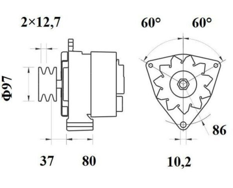 Alternator Mercedes 55A, Image 3