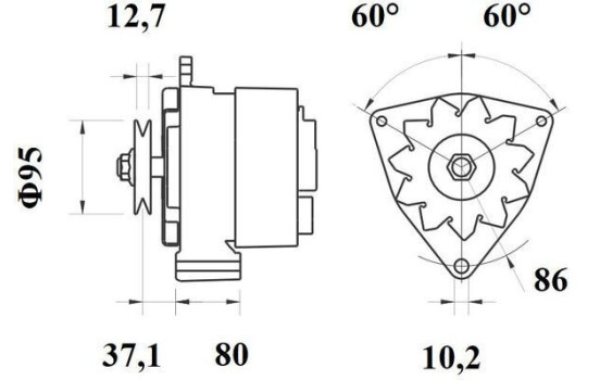 Alternator Mercedes 55A, Image 3