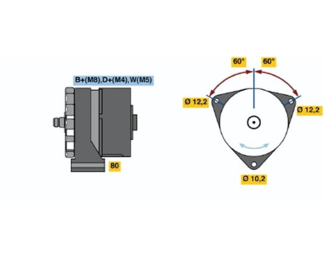 Alternator N1(-)28V10/55A Bosch