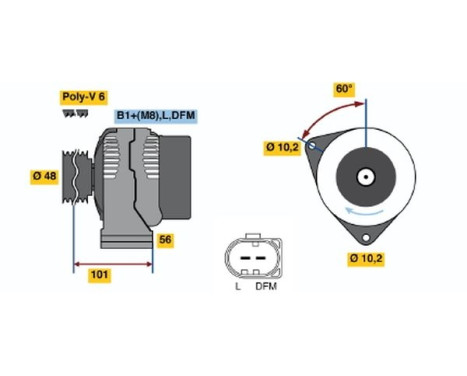Alternator NCB1(R)12V120A Bosch, Image 5