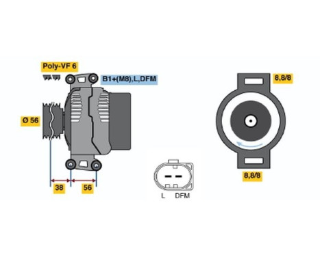 Alternator NCB2(>)14V90/150A Bosch, Image 5