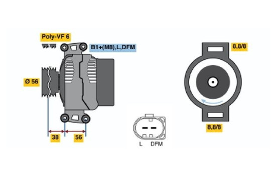 Alternator NCB2(>)14V90/150A Bosch, Image 5