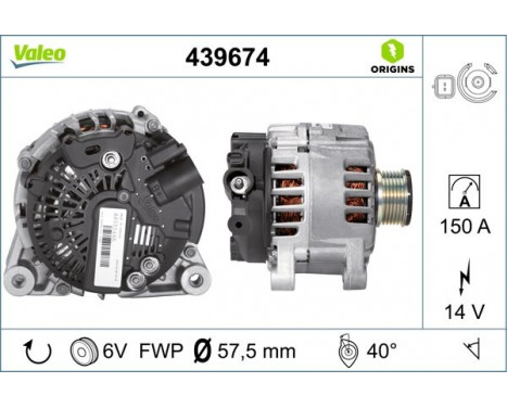 Alternator NEW ORIGINAL PART 439674 Valeo, Image 2