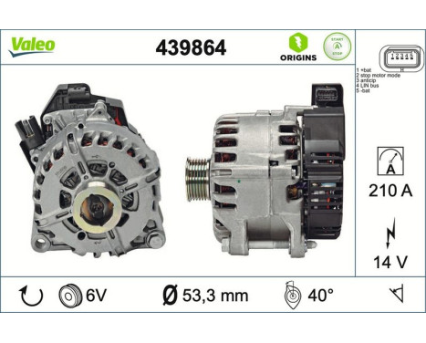 Alternator NEW STOP&START ORIGINAL PART 439864 Valeo, Image 4