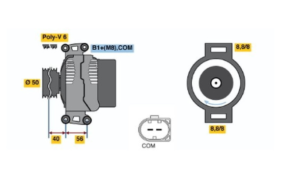Alternator P10(>)14V110/180A Bosch, Image 5