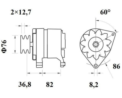 Alternator Perkins 65A, Image 3
