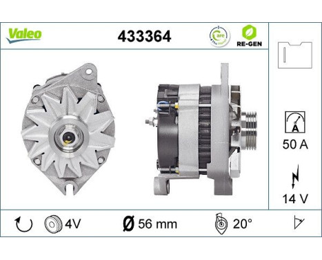 Alternator REMANUFACTURED PREMIUM 433364 Valeo, Image 5