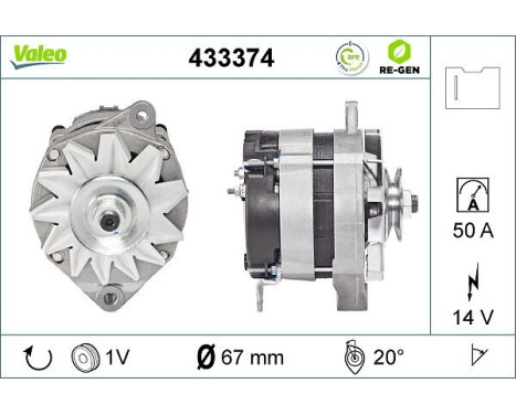 Alternator REMANUFACTURED PREMIUM 433374 Valeo, Image 5