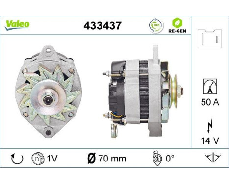 Alternator REMANUFACTURED PREMIUM 433437 Valeo, Image 2