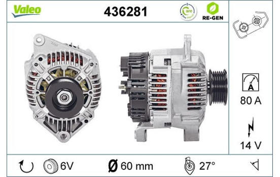 Alternator REMANUFACTURED PREMIUM 436281 Valeo, Image 2