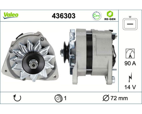 Alternator REMANUFACTURED PREMIUM 436303 Valeo, Image 2