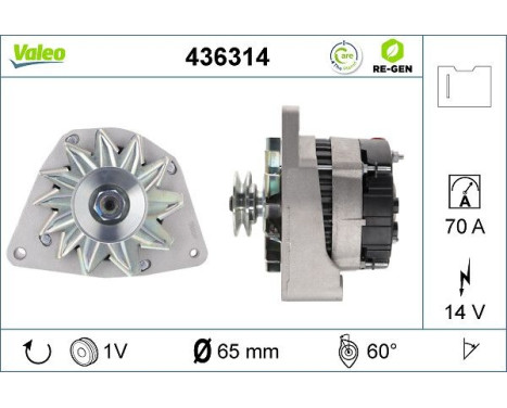 Alternator REMANUFACTURED PREMIUM 436314 Valeo, Image 2