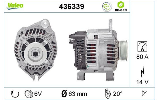 Alternator REMANUFACTURED PREMIUM 436339 Valeo, Image 2