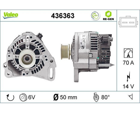 Alternator REMANUFACTURED PREMIUM 436363 Valeo, Image 2