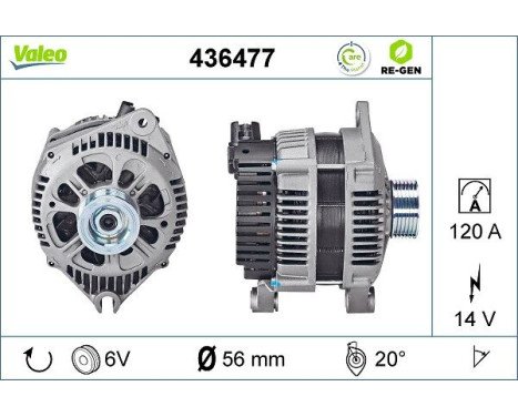 Alternator REMANUFACTURED PREMIUM 436477 Valeo, Image 5