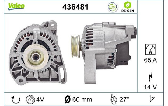 Alternator REMANUFACTURED PREMIUM 436481 Valeo, Image 2
