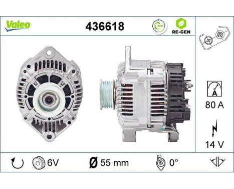 Alternator REMANUFACTURED PREMIUM 436618 Valeo, Image 2